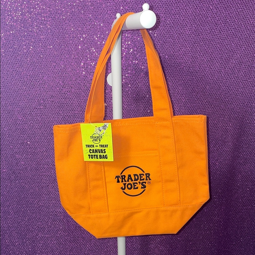 Trader Joe's Orange Trick or Treat Mini Canvas Tote Limited Edition 2025
